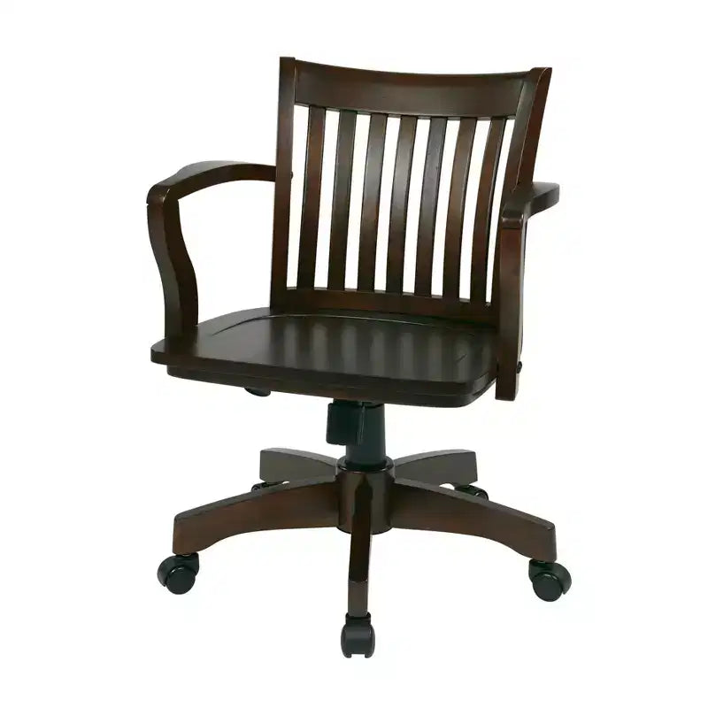 Sedia da banchiere in legno Deluxe – Classica sedia direzionale con struttura in legno