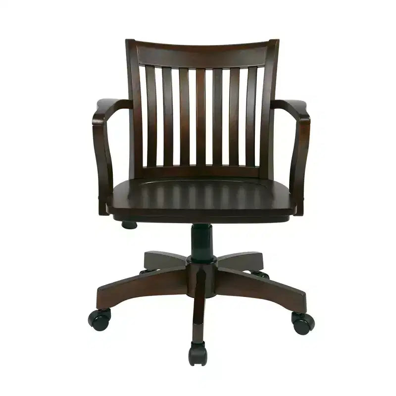 Sedia da banchiere in legno Deluxe – Classica sedia direzionale con struttura in legno
