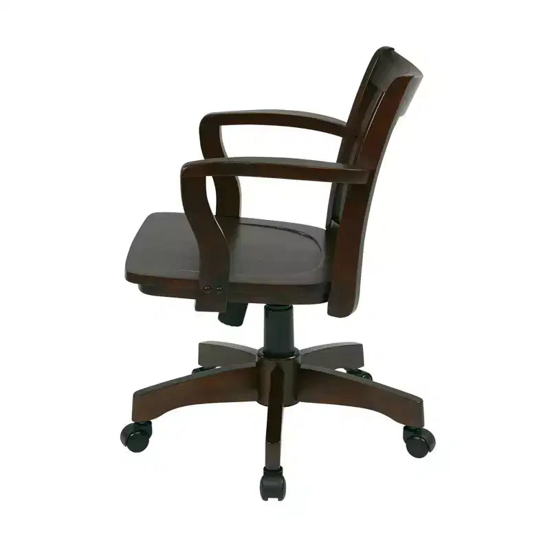 Sedia da banchiere in legno Deluxe – Classica sedia direzionale con struttura in legno
