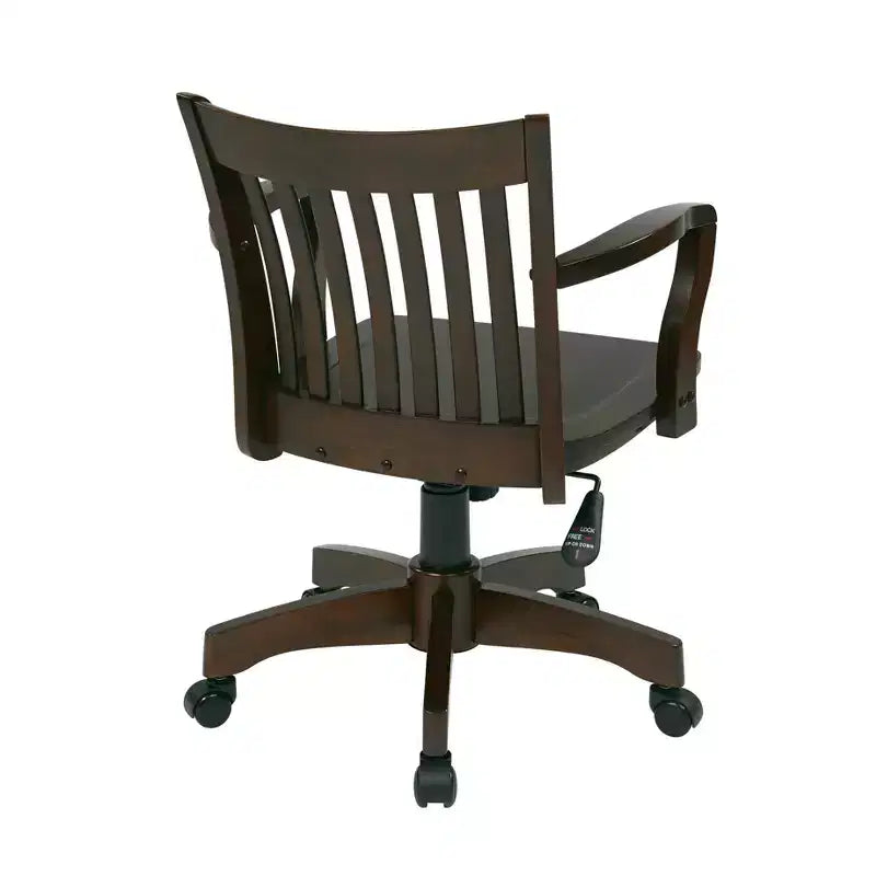 Sedia da banchiere in legno Deluxe – Classica sedia direzionale con struttura in legno