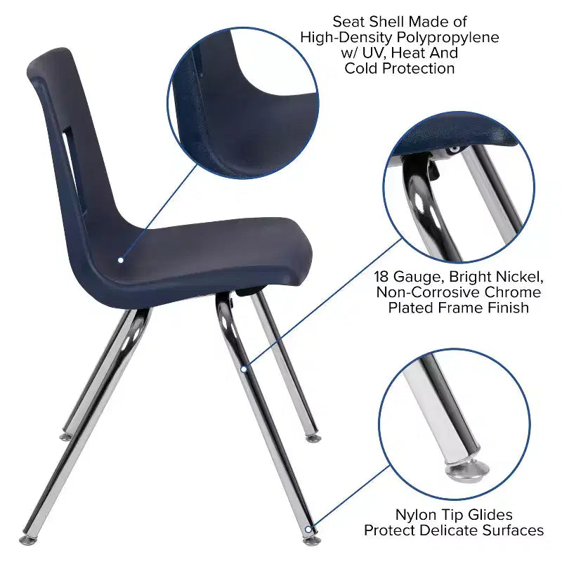 Sedia scolastica impilabile per studenti Flash Furniture Advantage - 18 pollici