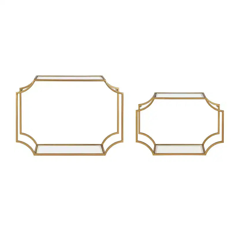Set di 2 mensole da parete moderne Glam in metallo – Mensole decorative, finitura oro
