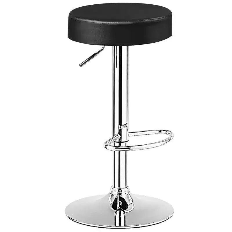 Costway Sgabello da Bar Girevole Regolabile in Pelle PU con Poggiapiedi Tondo Bianco\Nero\Rosso 1 pz