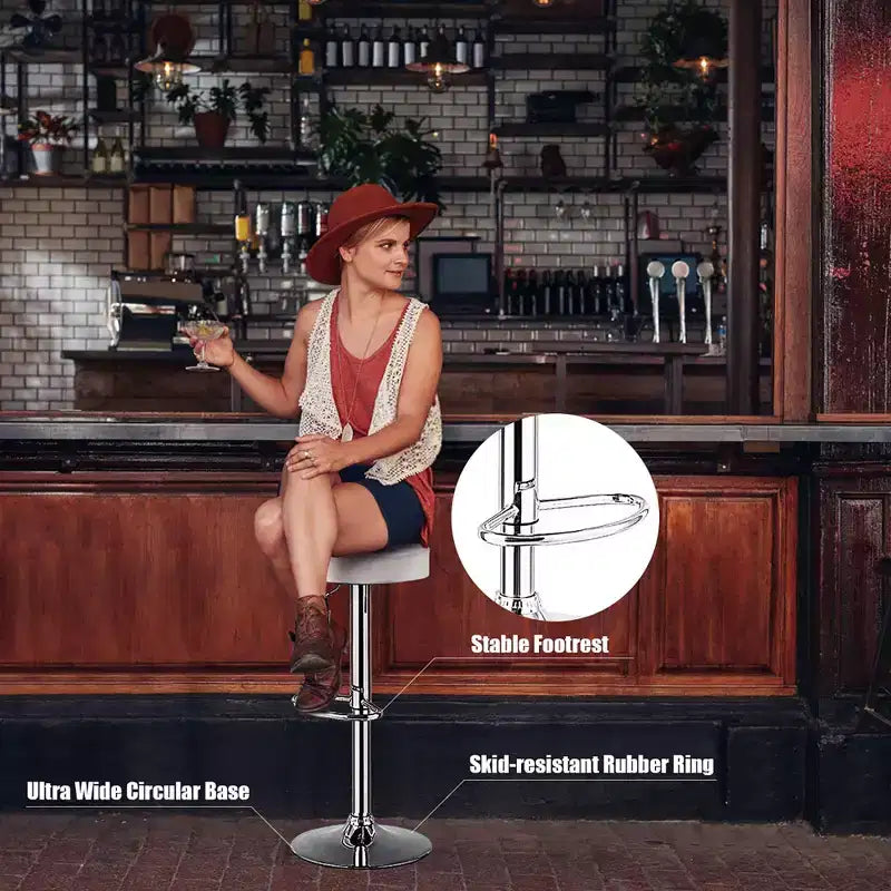 Costway Sgabello da Bar Girevole Regolabile in Pelle PU con Poggiapiedi Tondo Bianco\Nero\Rosso 1 pz