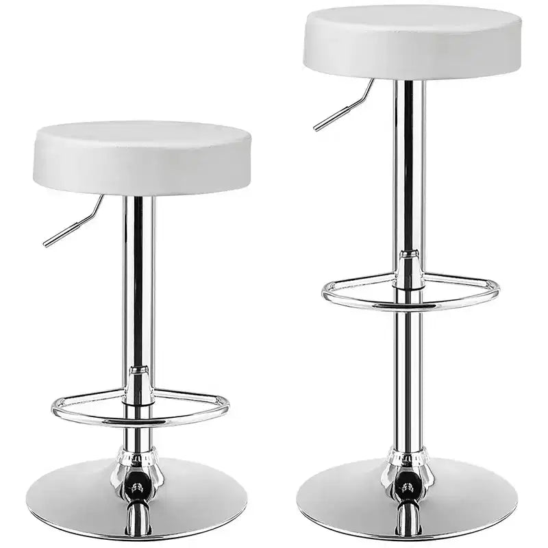 Costway Sgabello da Bar Girevole Regolabile in Pelle PU con Poggiapiedi Tondo Bianco\Nero\Rosso 1 pz