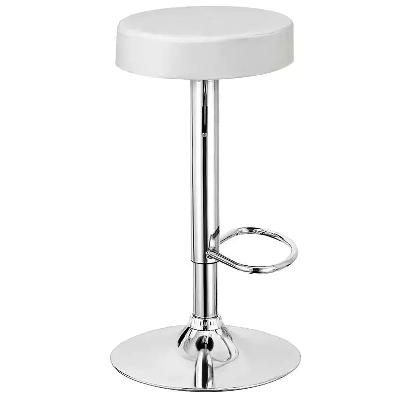 Costway Sgabello da Bar Girevole Regolabile in Pelle PU con Poggiapiedi Tondo Bianco\Nero\Rosso 1 pz