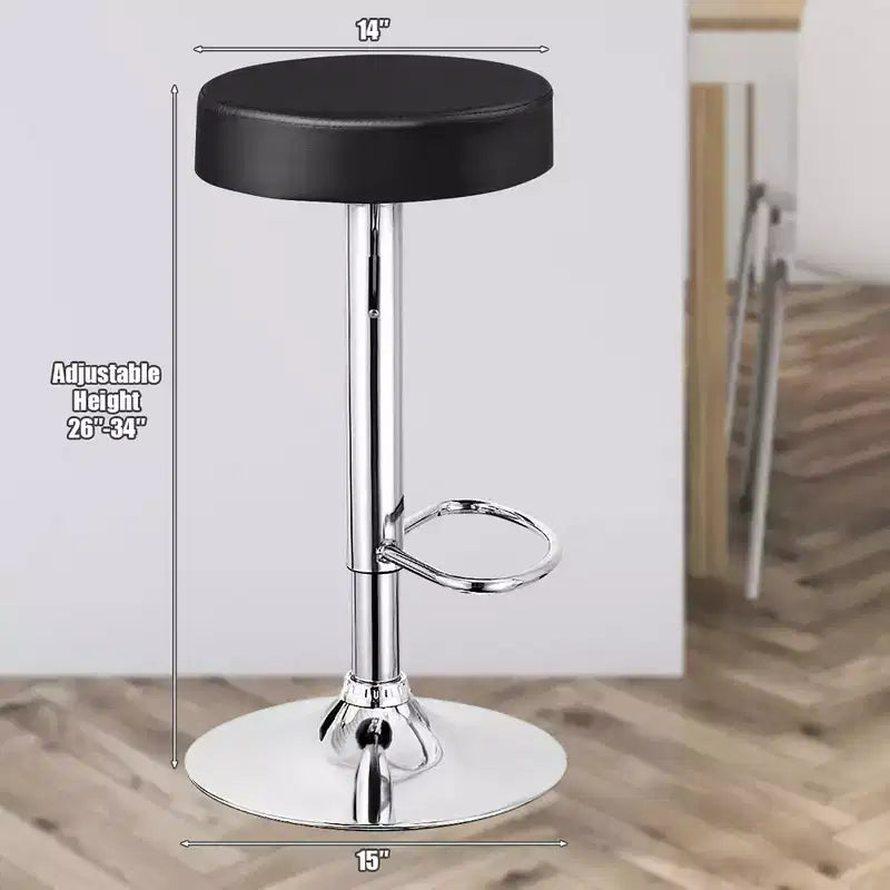 Costway Sgabello da Bar Girevole Regolabile in Pelle PU con Poggiapiedi Tondo Bianco\Nero\Rosso 1 pz