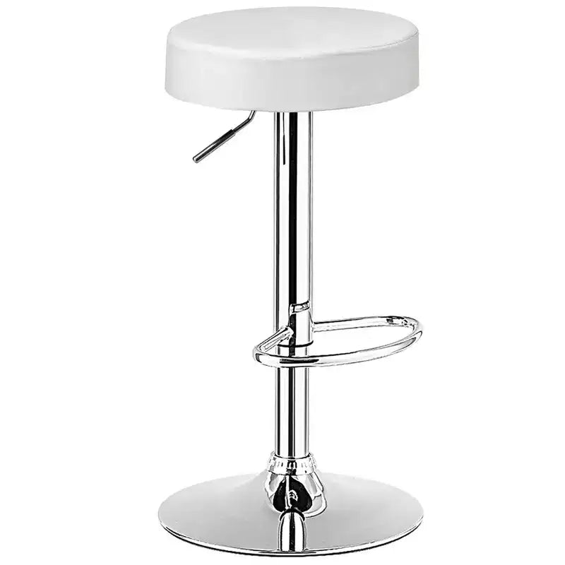Costway Sgabello da Bar Girevole Regolabile in Pelle PU con Poggiapiedi Tondo Bianco\Nero\Rosso 1 pz