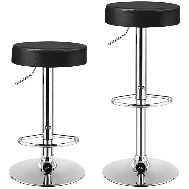 Costway Sgabello da Bar Girevole Regolabile in Pelle PU con Poggiapiedi Tondo Bianco\Nero\Rosso 1 pz