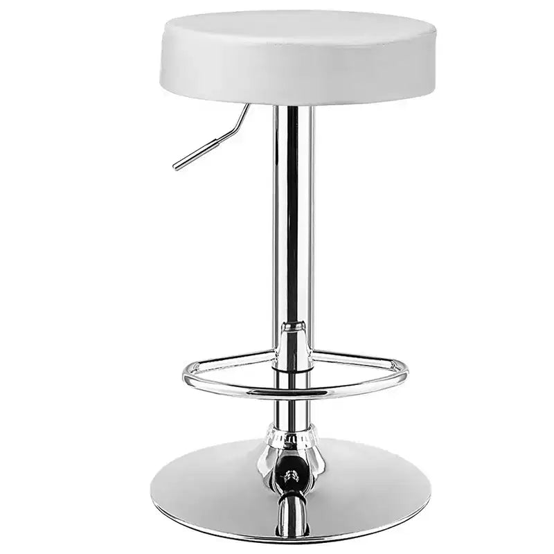 Costway Sgabello da Bar Girevole Regolabile in Pelle PU con Poggiapiedi Tondo Bianco\Nero\Rosso 1 pz