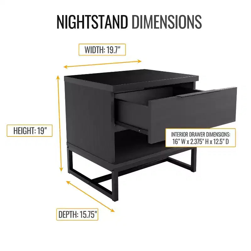 Comodino moderno con cassetto – Comodino con cassetto, design contemporaneo
