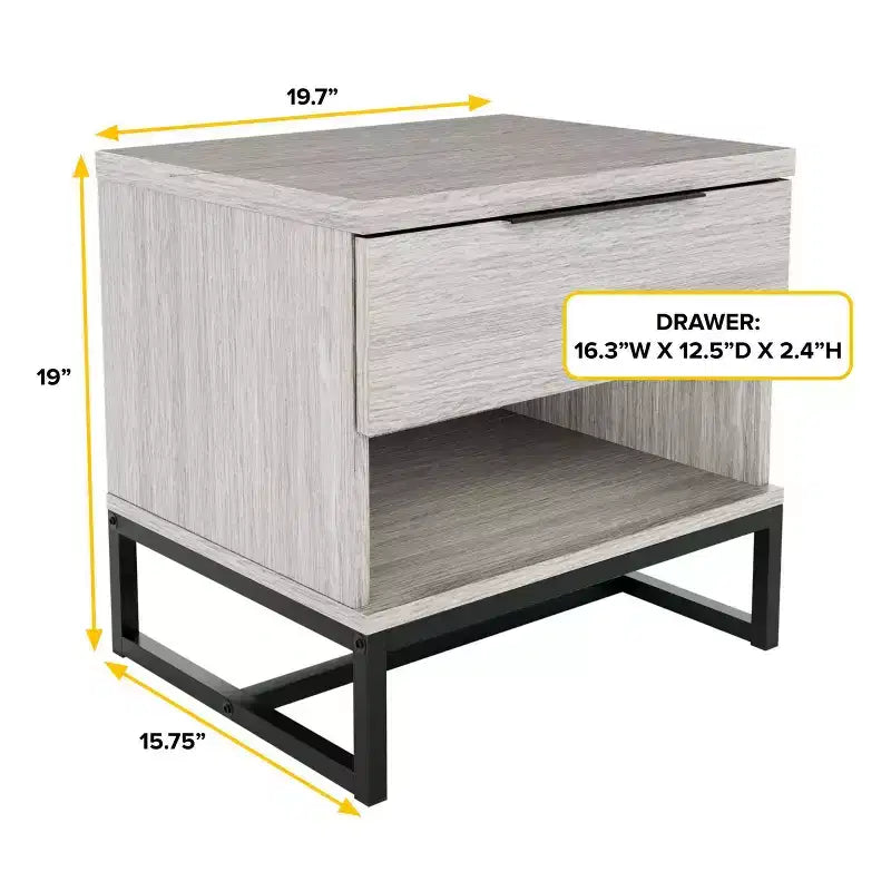 Comodino moderno con cassetto – Comodino con cassetto, design contemporaneo