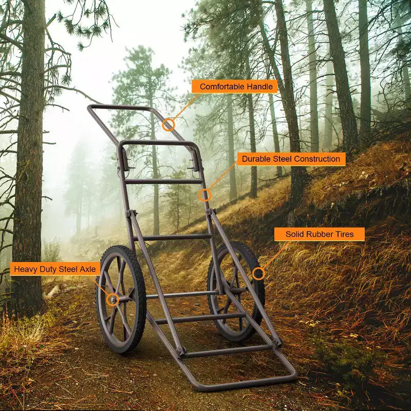Costway Nuovo Carrello per Cervi Porta Attrezzi da Caccia Utility Dolly Accessori per la Caccia - 500 LB