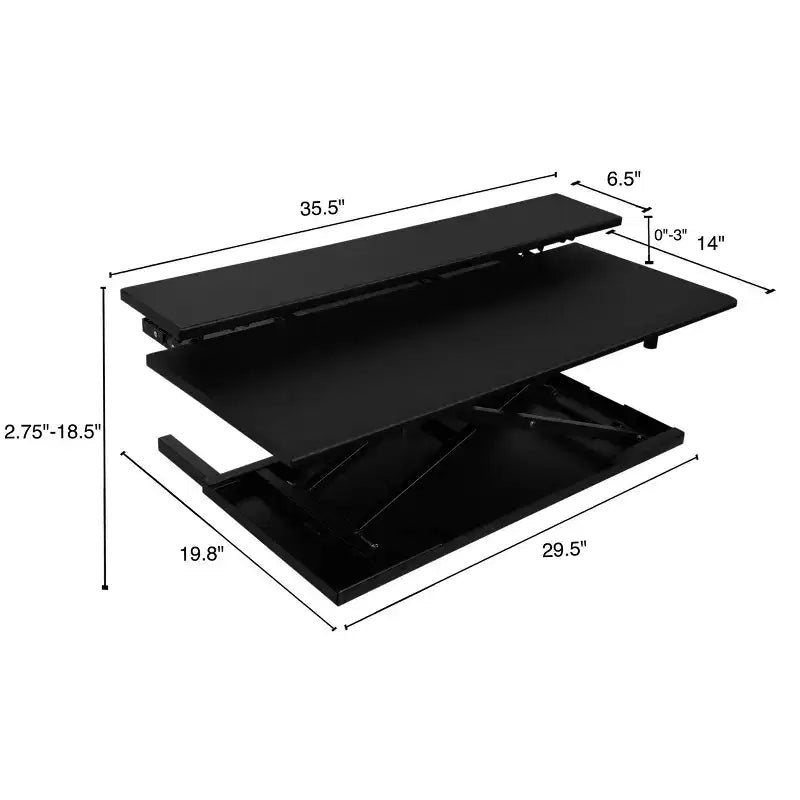 Stand Up Desk Store AirRise Convertitore per scrivania regolabile in altezza con supporto per monitor