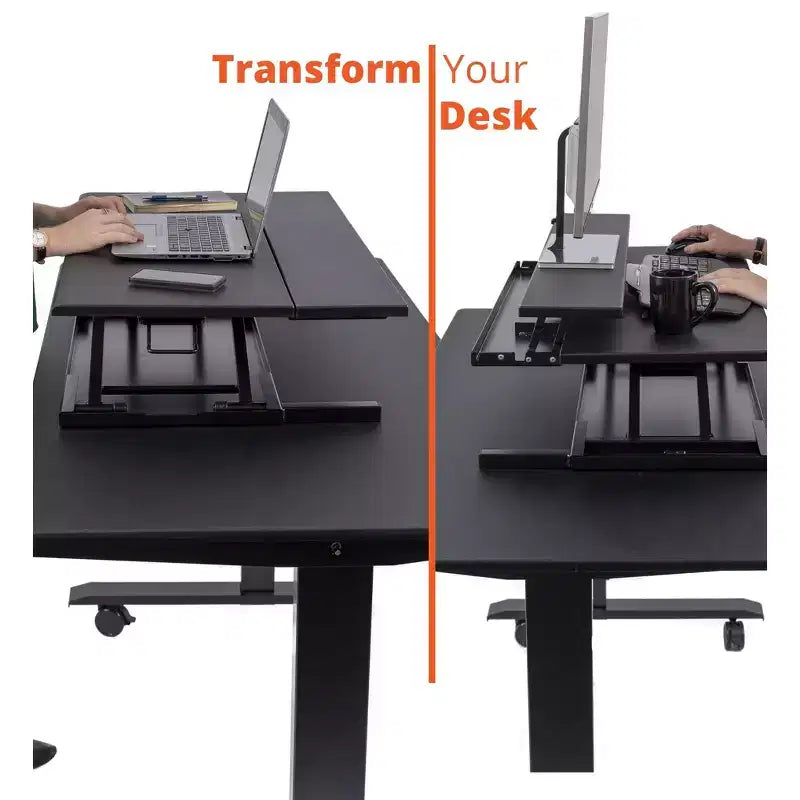 Stand Up Desk Store AirRise Convertitore per scrivania regolabile in altezza con supporto per monitor