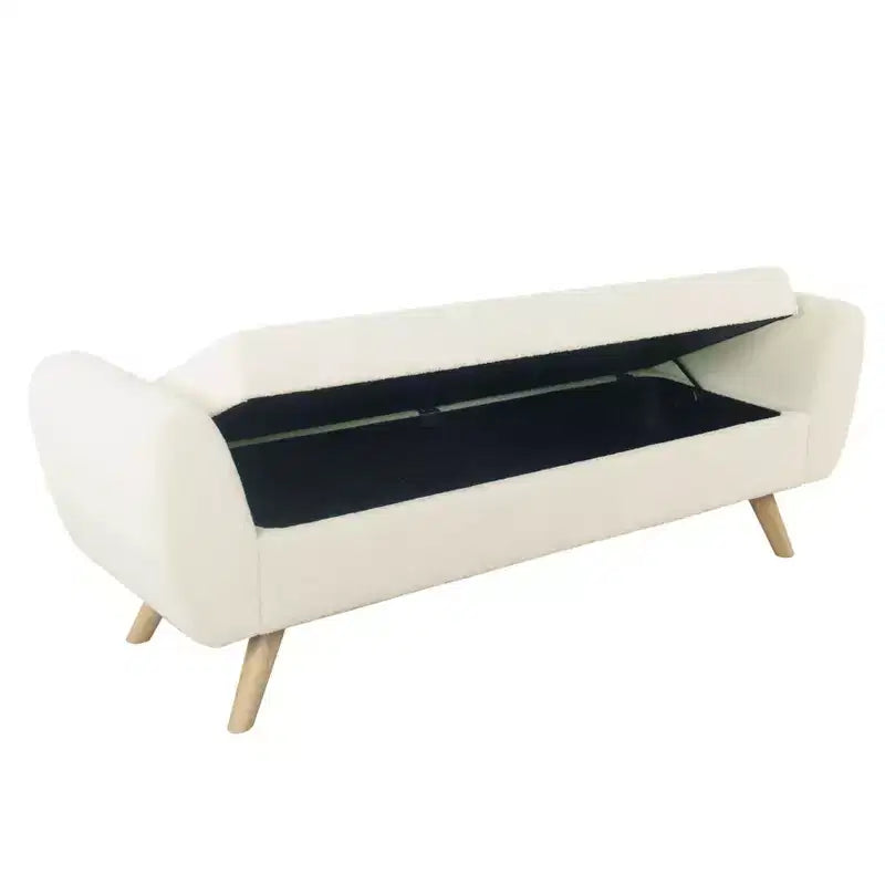 Panca Contenitore Moderna HomePop con Gambe in Legno