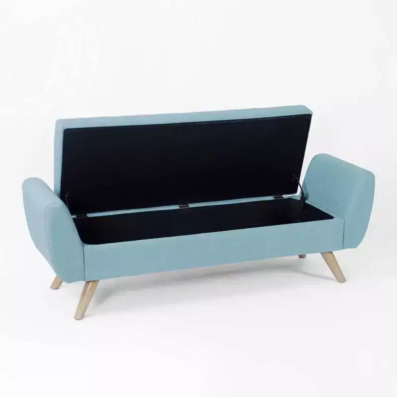 Panca Contenitore Moderna HomePop con Gambe in Legno