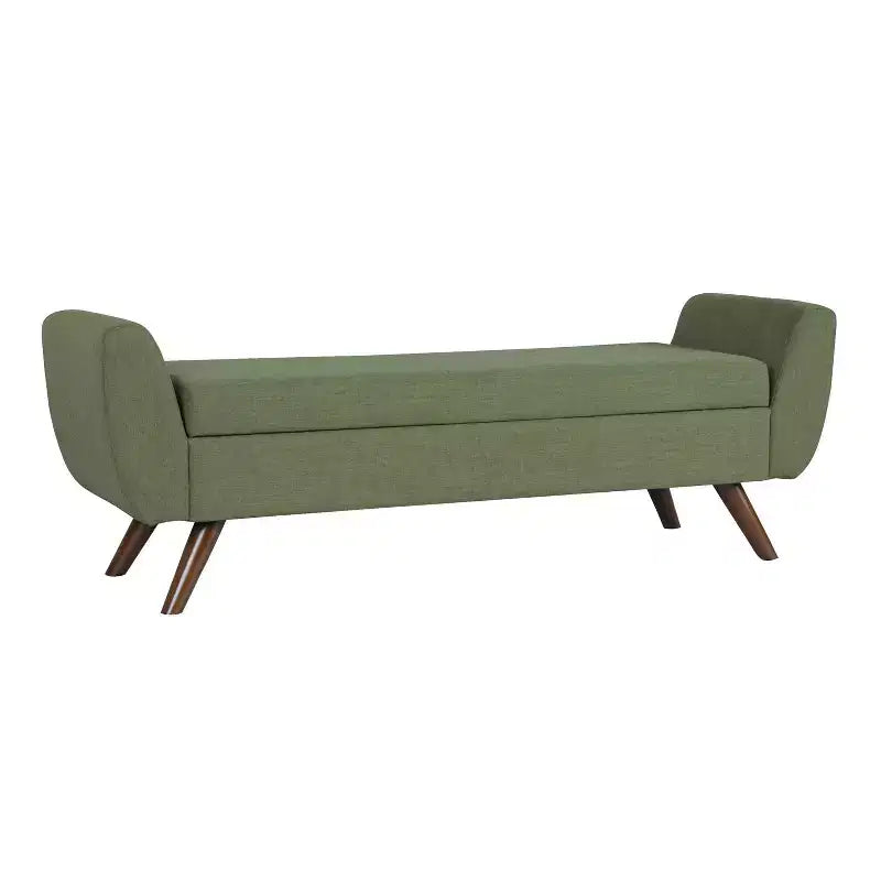 Panca Contenitore Moderna HomePop con Gambe in Legno