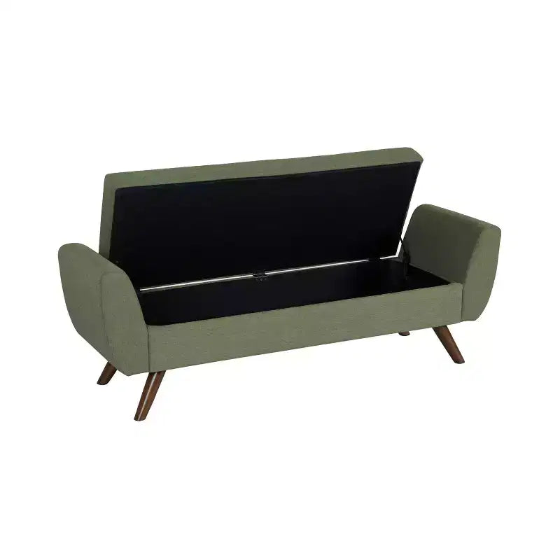 Panca Contenitore Moderna HomePop con Gambe in Legno