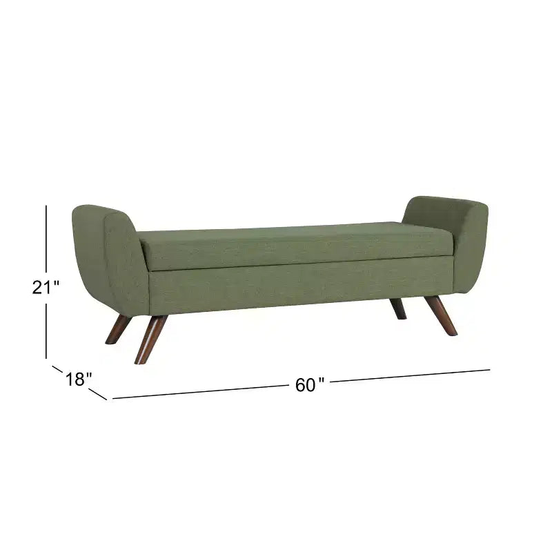 Panca Contenitore Moderna HomePop con Gambe in Legno