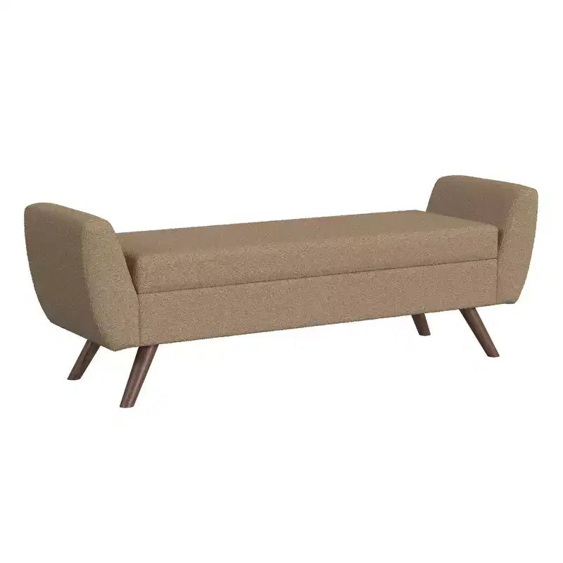 Panca Contenitore Moderna HomePop con Gambe in Legno