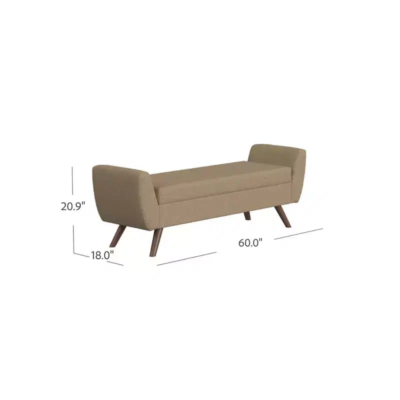 Panca Contenitore Moderna HomePop con Gambe in Legno