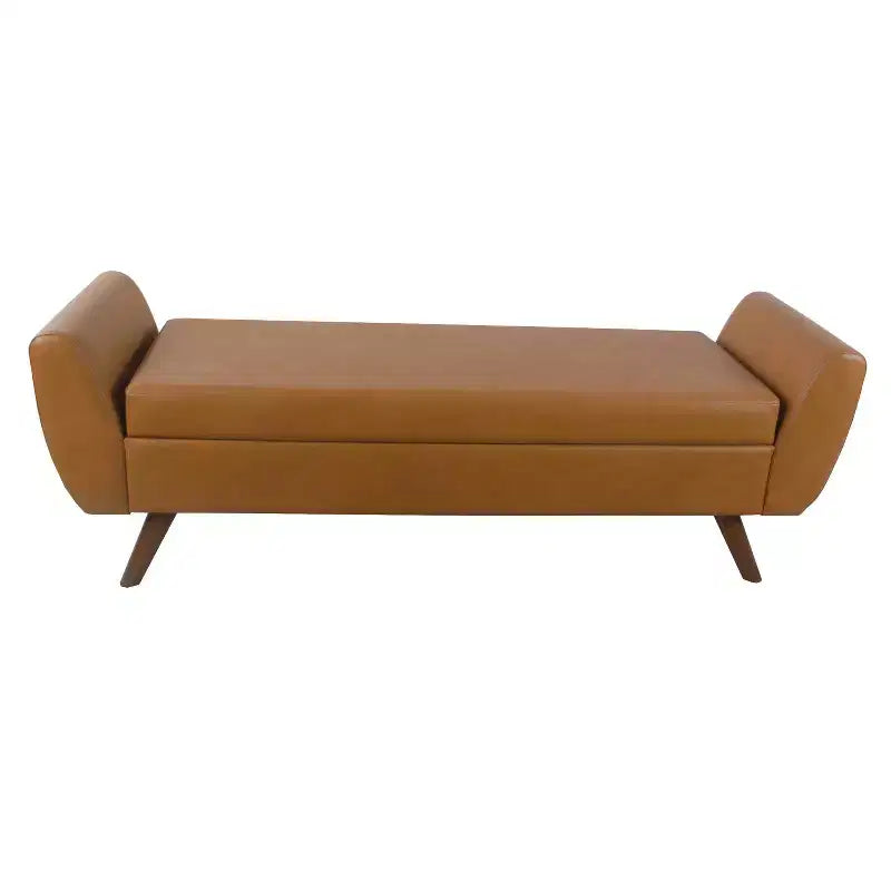 Panca Contenitore Moderna HomePop con Gambe in Legno