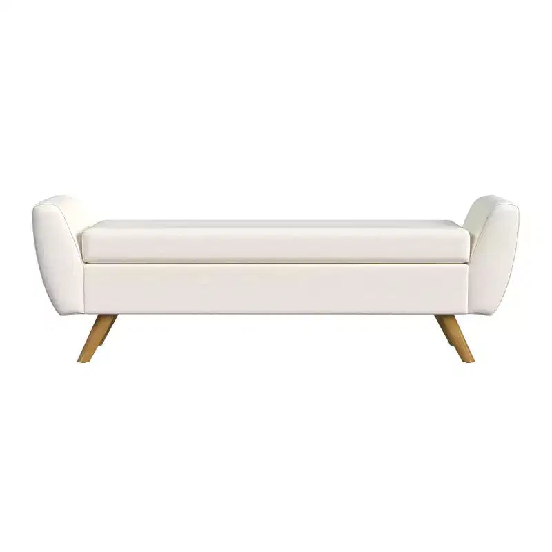 Panca Contenitore Moderna HomePop con Gambe in Legno
